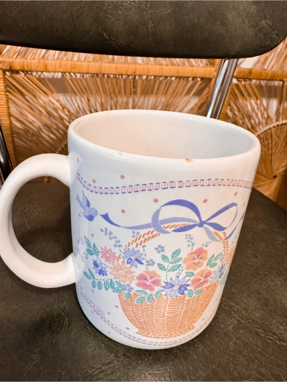 Vintage Auntie Em Floral Basket Mug- 1986